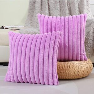 Plush Faux Fur Throw 22x22 Pillow Covers - set of 2